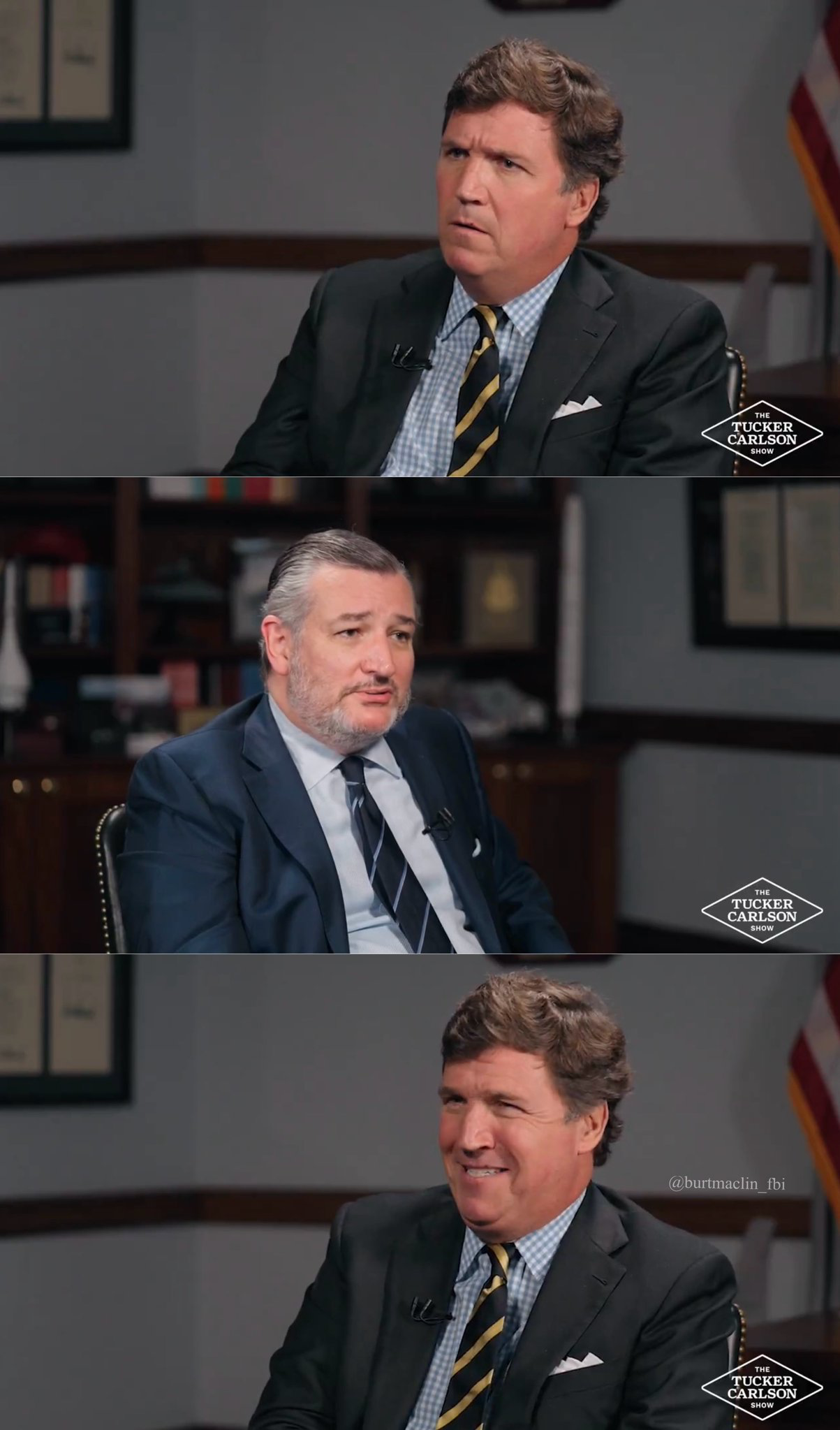Tucker Carlson and Ted Cruz Interview Blank Meme Template