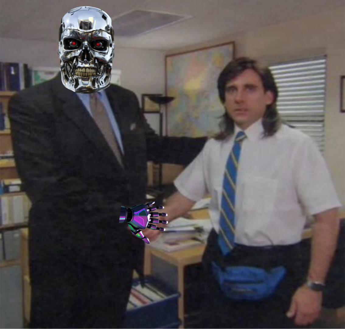 Terminator Office Handshake Blank Meme Template