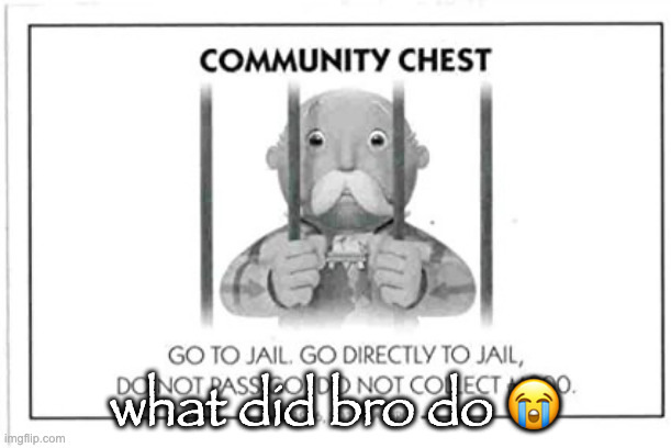 Mr. Monopoly In Jail (Black and White) | what did bro do 😭 | image tagged in mr monopoly in jail black and white | made w/ Imgflip meme maker