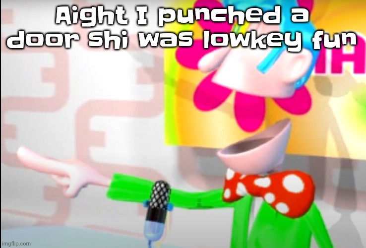 BITCH!!!!!! | Aight I punched a door shi was lowkey fun | image tagged in bitch | made w/ Imgflip meme maker