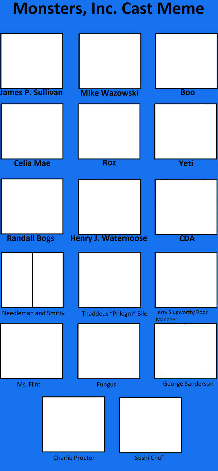 Monsters, Inc. Cast Meme Blank Meme Template