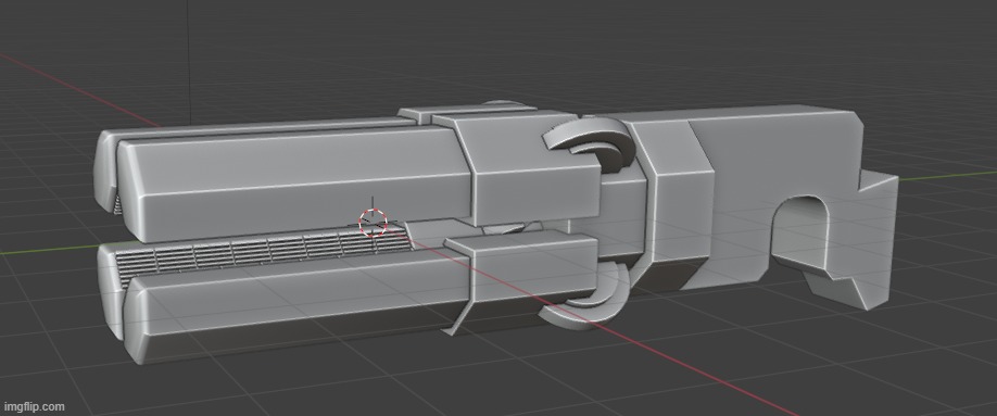 old railgun asset | image tagged in blender | made w/ Imgflip meme maker