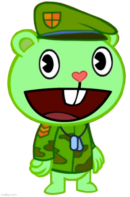what a cute bear, i hope he doesnt get reminded of the war he was in and goes on a killing spree | image tagged in flippy htf | made w/ Imgflip meme maker