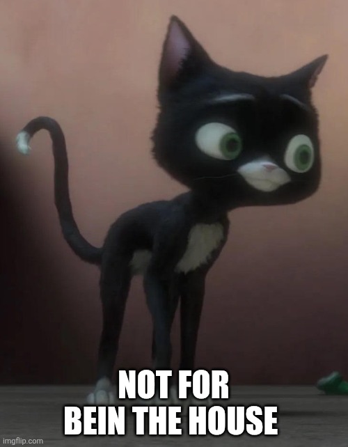 Not For Bein The House | NOT FOR BEIN THE HOUSE | image tagged in mittens,disney,cat | made w/ Imgflip meme maker