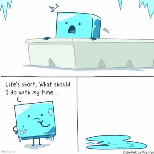 image tagged in ice cube,freezer,ice cube tray,life,short,melting | made w/ Imgflip meme maker