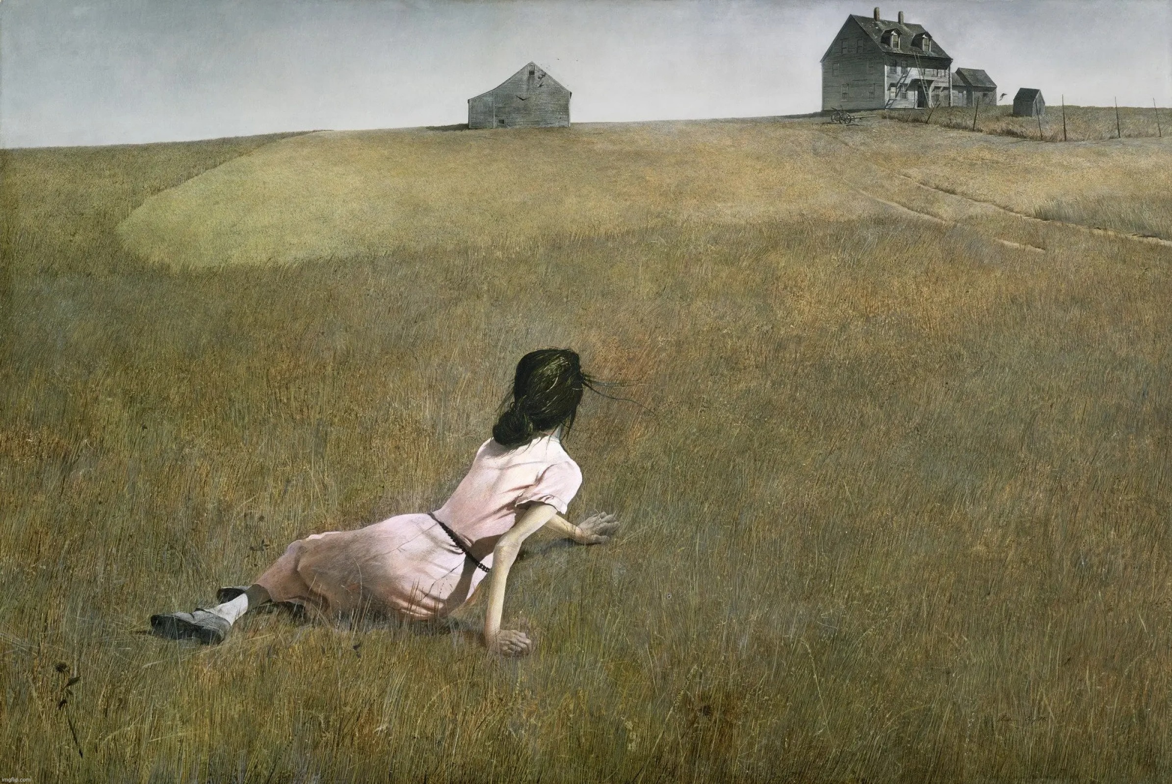 Christina's World | image tagged in christina's world,andrew wyeth | made w/ Imgflip meme maker