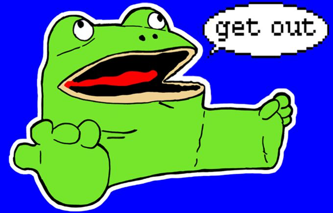 get out frog Blank Meme Template