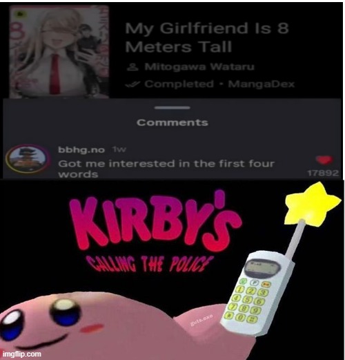 WHAT?! | image tagged in kirby's calling the police | made w/ Imgflip meme maker