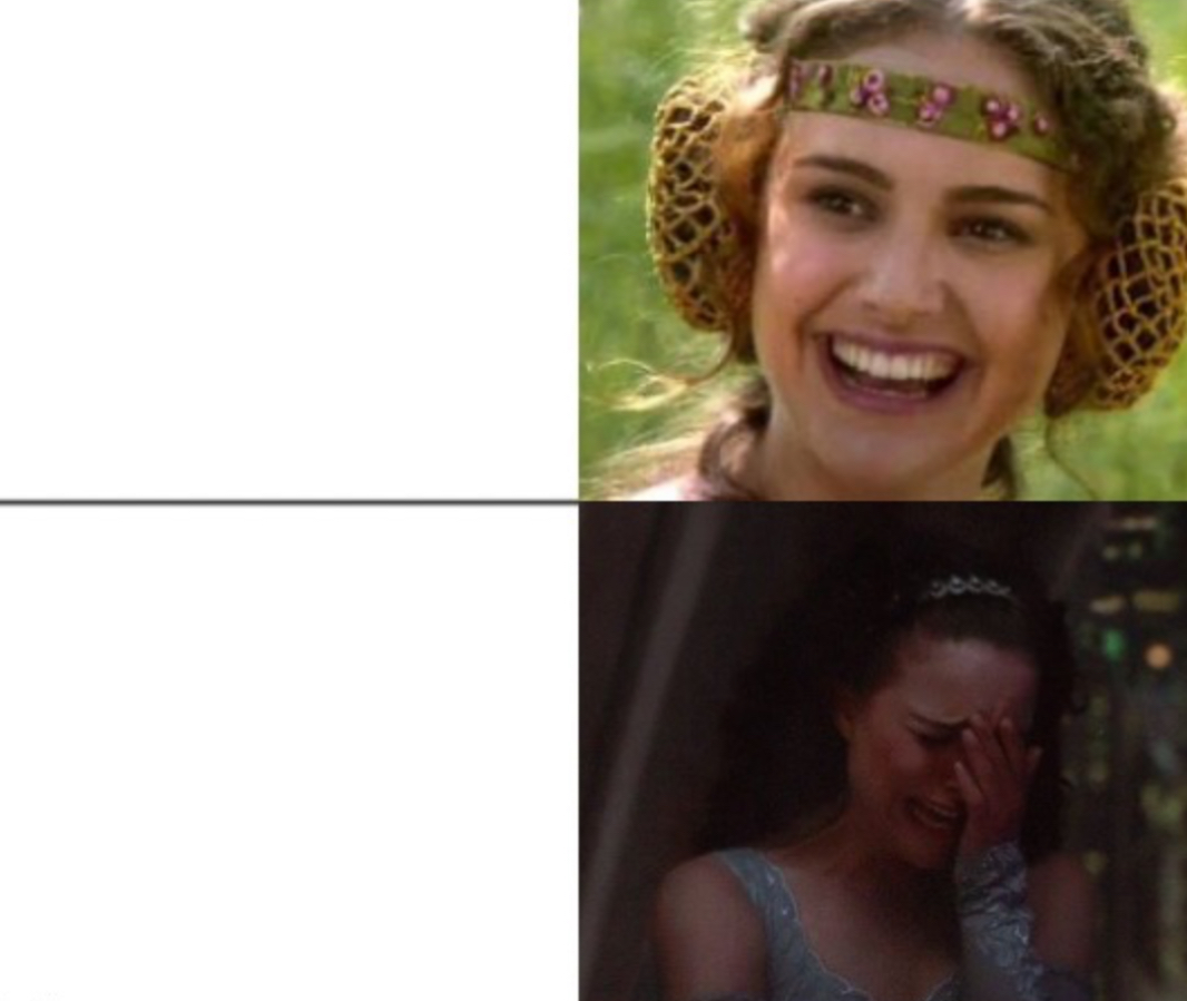 Padme Happy Padme Sad Blank Meme Template