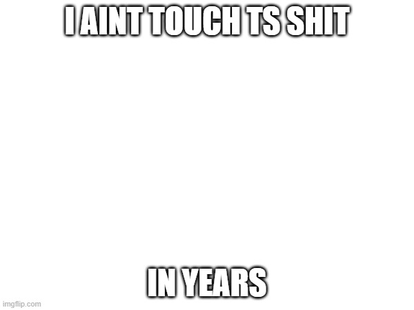 I AINT TOUCH TS SHIT; IN YEARS | image tagged in funny | made w/ Imgflip meme maker