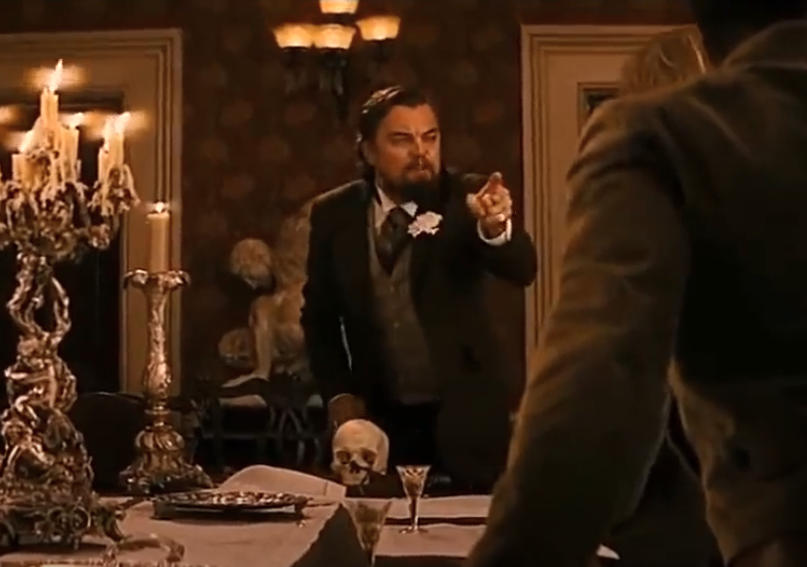 django unchained leonardo dicaprio mad Blank Meme Template