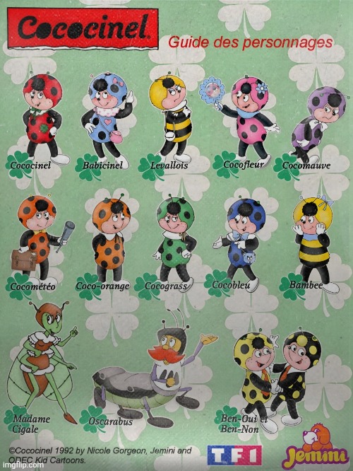 Cococinel 1992 (Cocomiel): Characters | image tagged in cococinel | made w/ Imgflip meme maker