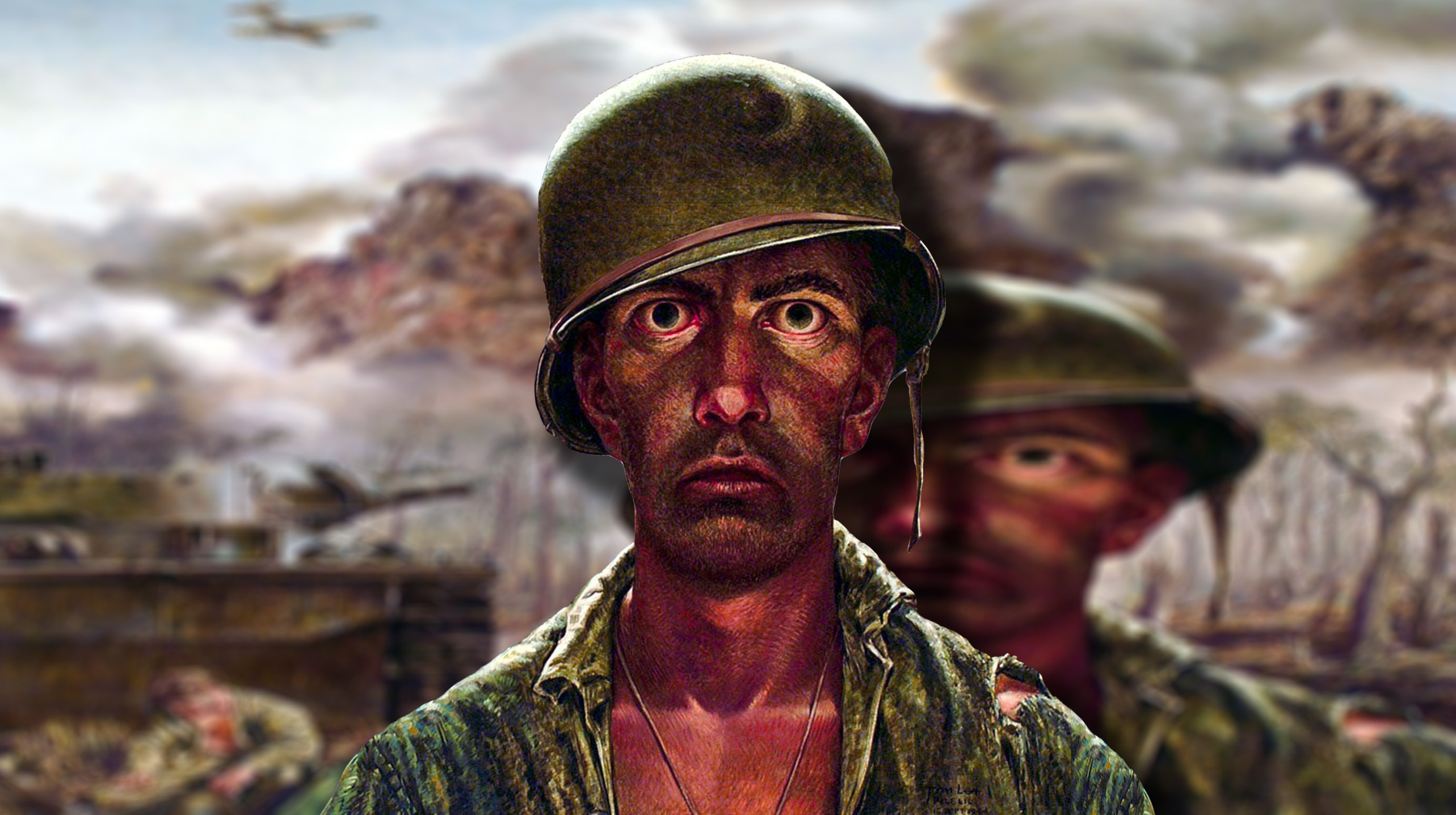 thousand yard stare Blank Meme Template