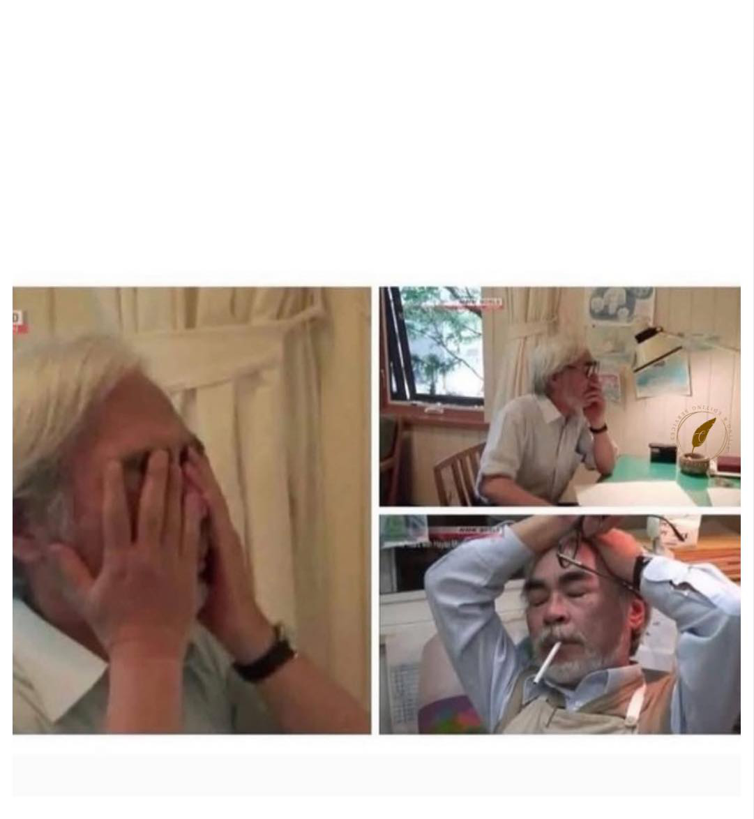 Miyazaki frustrated collage Blank Meme Template