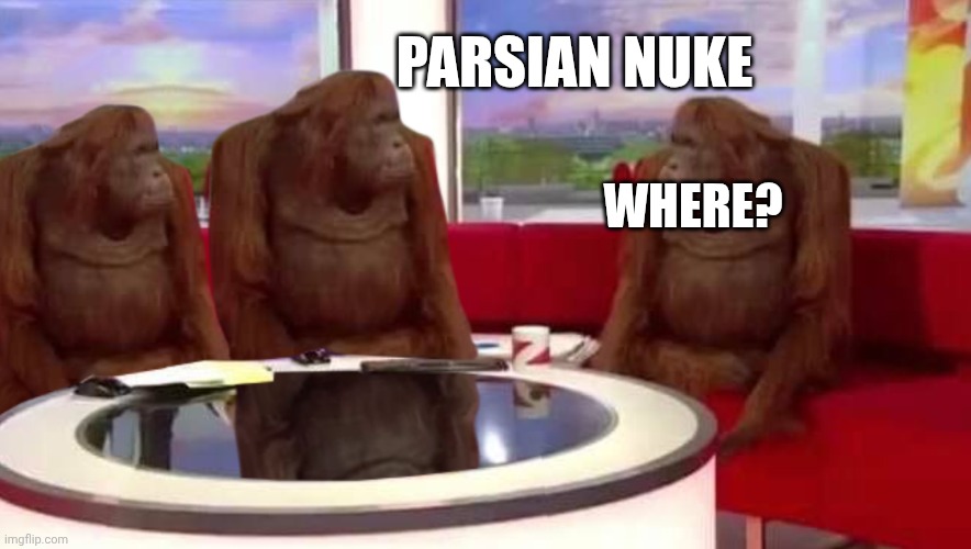 where monkey | PARSIAN NUKE; WHERE? | image tagged in where monkey | made w/ Imgflip meme maker