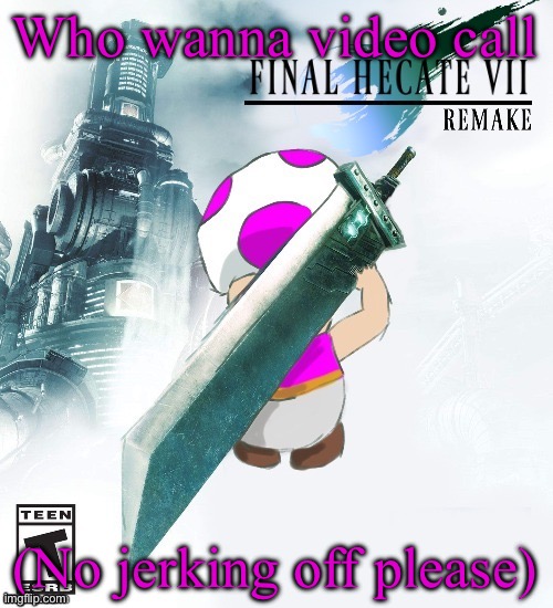 Final Hecate VII (thank you disco) | Who wanna video call; (No jerking off please) | image tagged in final hecate vii thank you disco | made w/ Imgflip meme maker