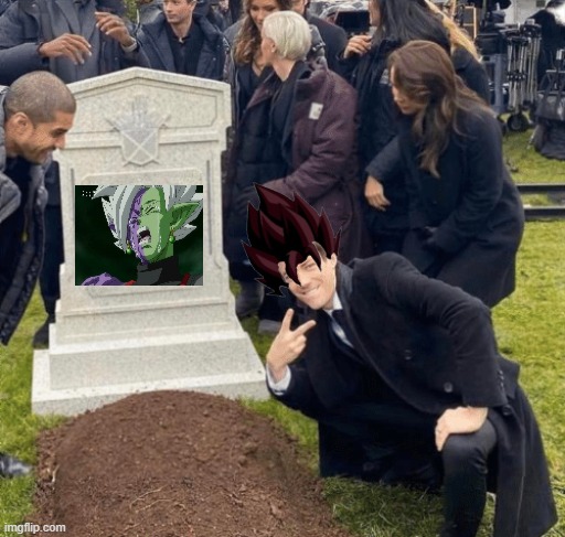 stomped bro | image tagged in grant gustin over grave,zamasu,goku,vegeta,dbz fusion,anime | made w/ Imgflip meme maker