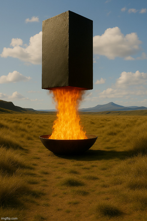 Fiery Monolith | made w/ Imgflip meme maker