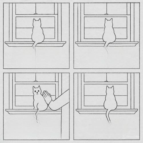 Cat lonely Blank Meme Template