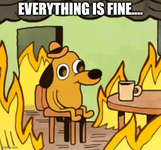 Its fine | EVERYTHING IS FINE.... | image tagged in its fine | made w/ Imgflip meme maker
