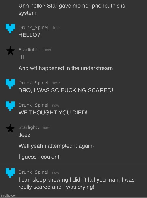 Interaction talked to me with Star’s phone. | made w/ Imgflip meme maker