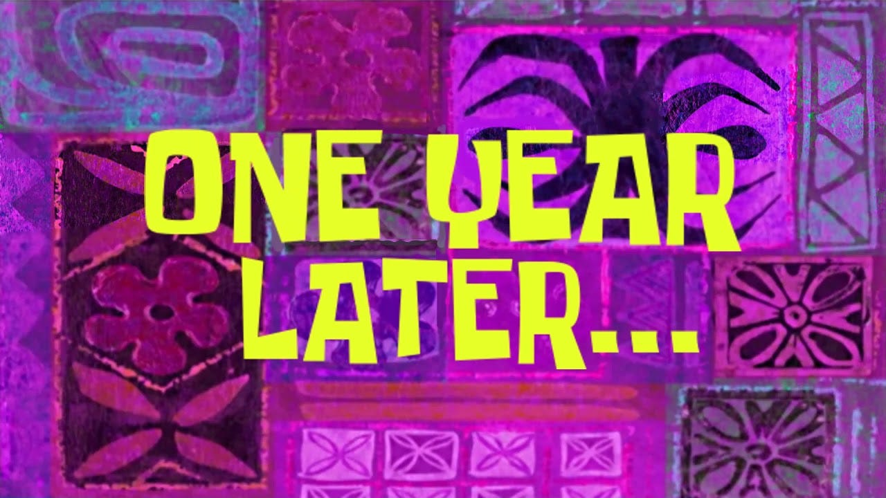 one year later Blank Meme Template