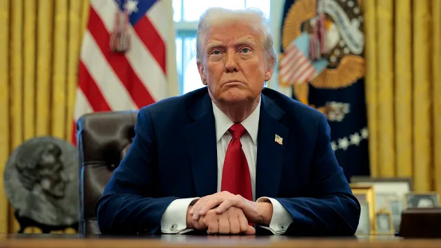 Trump at Desk Blank Meme Template