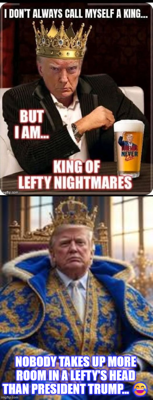 24/7 | NOBODY TAKES UP MORE ROOM IN A LEFTY'S HEAD THAN PRESIDENT TRUMP... 😂 | image tagged in triggered left,obsessed,with president trump | made w/ Imgflip meme maker