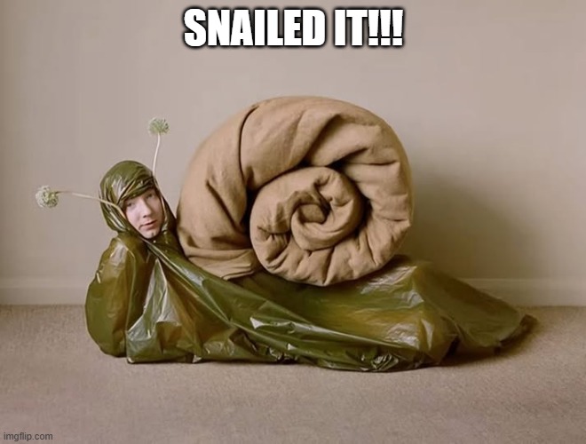 Snailed It!!! | SNAILED IT!!! | image tagged in funny,meme | made w/ Imgflip meme maker
