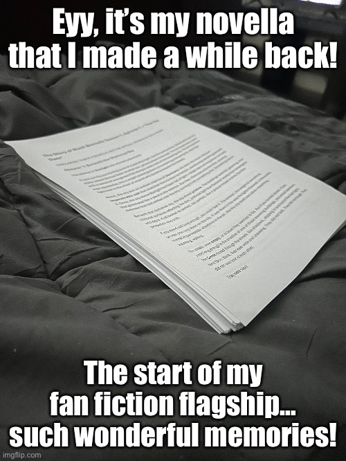 YEY! I guess I’ll read the story for yall. | Eyy, it’s my novella that I made a while back! The start of my fan fiction flagship… such wonderful memories! | image tagged in sans of topic | made w/ Imgflip meme maker