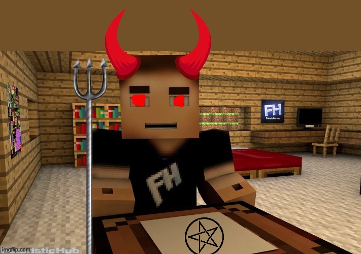 futuristichub devil | image tagged in devil,minecraft,youtube | made w/ Imgflip meme maker