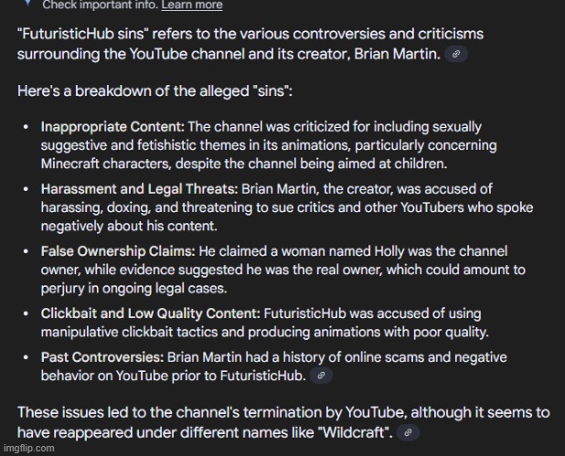 The sins of futuristichub aka Brain Martin | image tagged in sin,youtube,minecraft | made w/ Imgflip meme maker