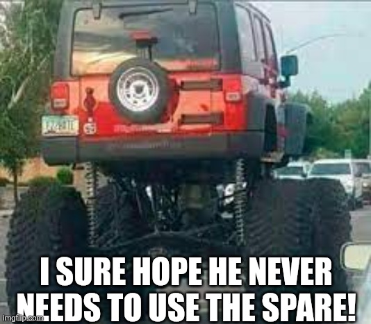 I Sure Hope He Never Needs To Use The Spare! | I SURE HOPE HE NEVER NEEDS TO USE THE SPARE! | image tagged in chrisjoines1 | made w/ Imgflip meme maker