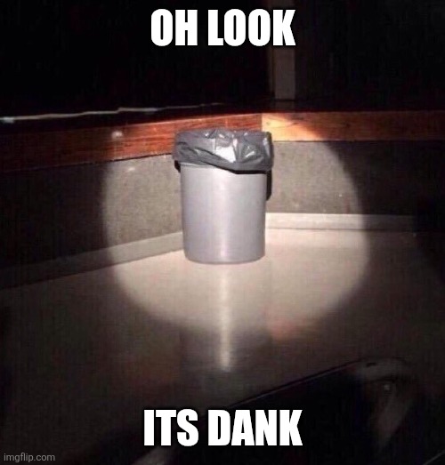Trash Can Spotlight | OH LOOK; ITS DANK | image tagged in trash can spotlight | made w/ Imgflip meme maker