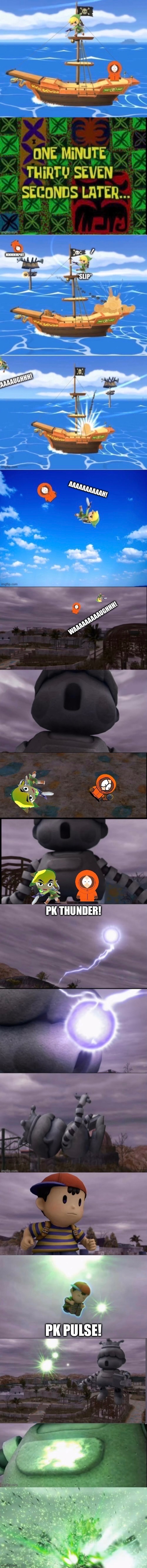 Toon Link’s Introduction (Part 1/2) | MMMMMPH!! AAAAAAAAAAH! PK THUNDER! PK PULSE! | made w/ Imgflip meme maker