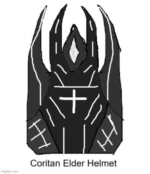 Concept design for a Coritan Elders helmet | made w/ Imgflip meme maker