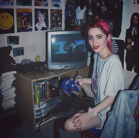 n64 gamer girl Blank Meme Template