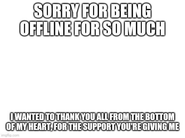 I genuinely feel better from yesterday, ty | SORRY FOR BEING OFFLINE FOR SO MUCH; I WANTED TO THANK YOU ALL FROM THE BOTTOM OF MY HEART, FOR THE SUPPORT YOU'RE GIVING ME | made w/ Imgflip meme maker