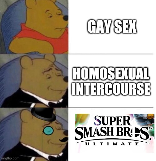 Tuxedo Winnie the Pooh (3 panel) | GAY SEX; HOMOSEXUAL INTERCOURSE | image tagged in tuxedo winnie the pooh 3 panel | made w/ Imgflip meme maker