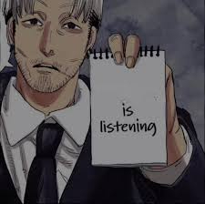 Makima is listening Blank Meme Template