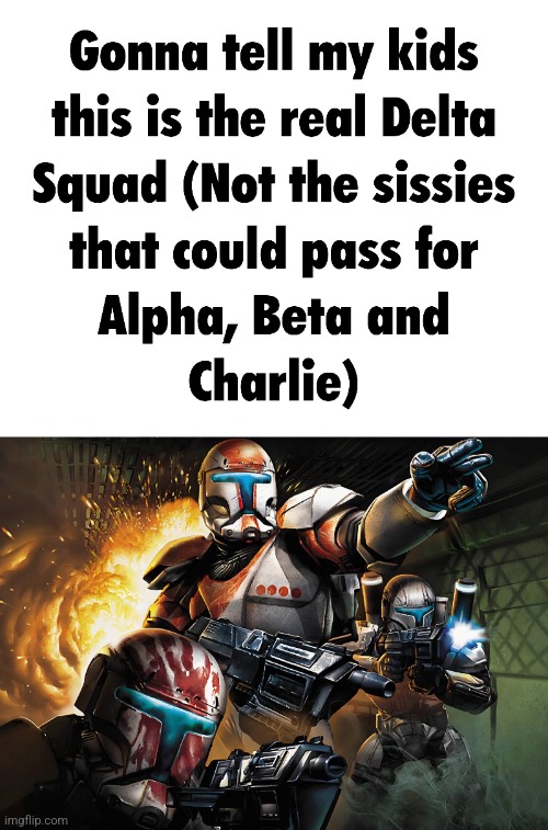 The Real Delta Squad | image tagged in star wars,republic commando,delta squad | made w/ Imgflip meme maker