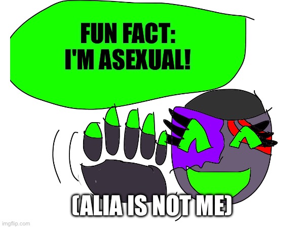 Out the closet (I eated the out - PF) {THATS MY LINE -Wubboc} | FUN FACT: I'M ASEXUAL! (ALIA IS NOT ME) | made w/ Imgflip meme maker