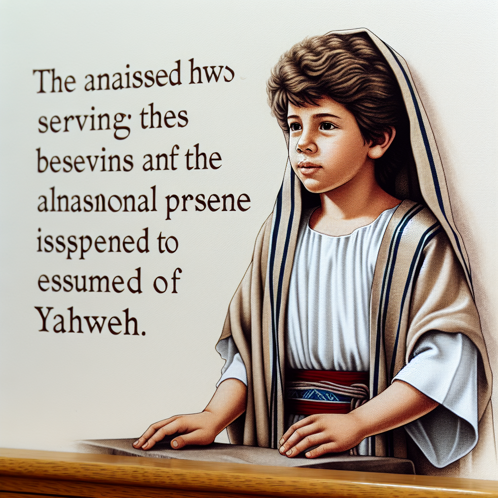 Samuel serving before Yahweh, as a boy wearing a linen ephod. Blank Meme Template