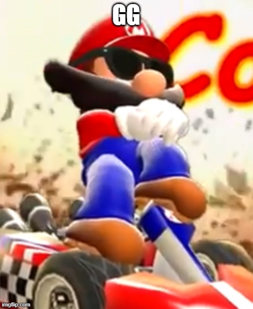 SMG4 Mario with sunglasses | GG | image tagged in smg4 mario with sunglasses | made w/ Imgflip meme maker