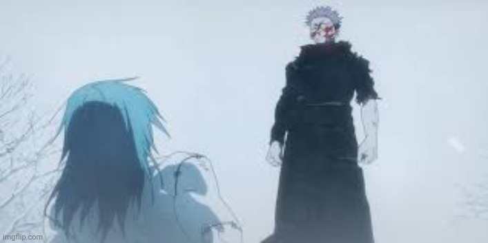 Mahito running from yuji | image tagged in mahito running from yuji | made w/ Imgflip meme maker