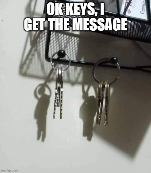 Key Message | OK KEYS, I GET THE MESSAGE | image tagged in dark humor | made w/ Imgflip meme maker