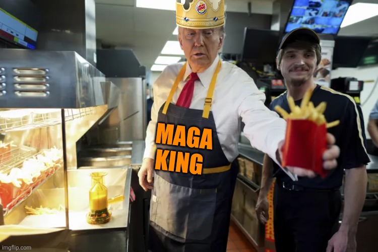 Donald trump fries | MAGA KING | image tagged in donald trump fries | made w/ Imgflip meme maker