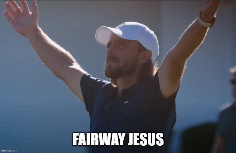 Fairway Jesus | FAIRWAY JESUS | image tagged in golf,pga tour | made w/ Imgflip meme maker