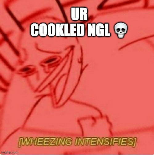 Wheeze | UR COOKLED NGL ? | image tagged in wheeze | made w/ Imgflip meme maker