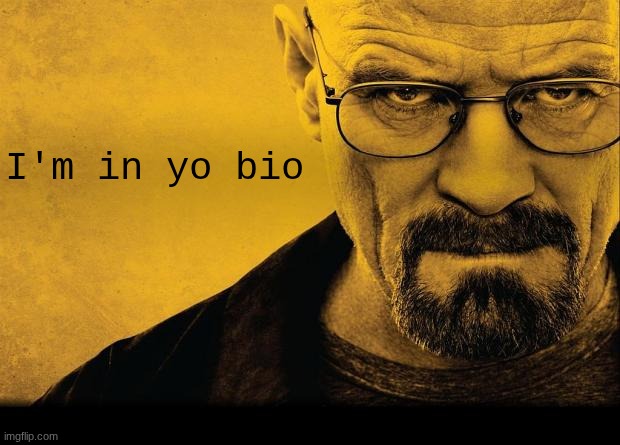 Breaking bad | I'm in yo bio | image tagged in breaking bad | made w/ Imgflip meme maker